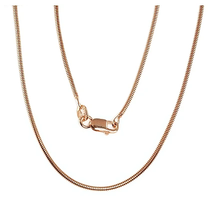Kuldkattega,  - Hõbekett Snake 1,5 mm, 45, 3.7 g, Hõbe 925 proov, punane kuld (kate)