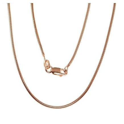 Kuldkattega,  - Hõbekett Snake 1,5 mm, 50, 4 g, Hõbe 925 proov, punane kuld (kate)