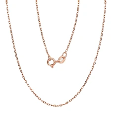 Hõbekett Anchor 1 mm , kantide teemanttöötlus, 50, 2.1 g, Hõbe 925 proov, punane kuld (kate)