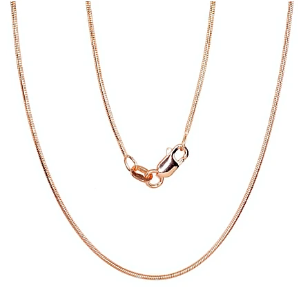 Kuldkattega,  - Hõbekett Snake 1 mm, 45, 4 g, Hõbe 925 proov, punane kuld (kate)
