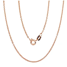 Hõbekett Anchor round 1,1 mm, 50, 2.5 g, Hõbe 925 proov, punane kuld (kate)