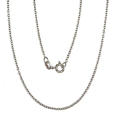 Hõbekett Anchor round 1,1 mm, 45, 2.3 g, Hõbe 925 proov, roodium (kate)