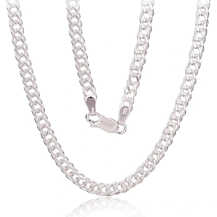Meestele,  - Hõbekett Rombo 5.5 mm , kantide teemanttöötlus, 50, 19.9 g, Hõbe 925 proov