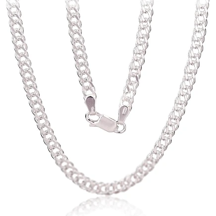 Meestele,  - Hõbekett Rombo 5.5 mm , kantide teemanttöötlus, 55, 23.2 g, Hõbe 925 proov
