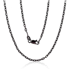 Hõbekett Anchor 2.1 mm , kantide teemanttöötlus, 50, 6.3 g, Hõbe 925 proov, roodium (kate)