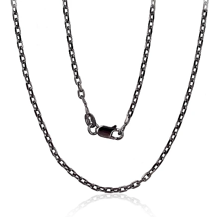 Ketid,  - Hõbekett Anchor 2.1 mm , kantide teemanttöötlus, 50, 6.3 g, Hõbe 925 proov, roodium (kate)