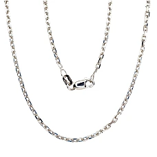Hõbekett Anchor 2.1 mm , kantide teemanttöötlus, 45, 5.4 g, Hõbe 925 proov, roodium (kate)