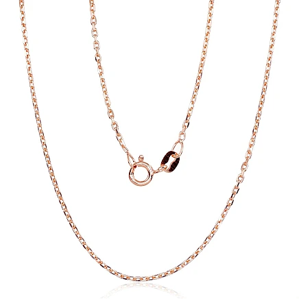 Kuldkattega,  - Hõbekett Anchor 1.2 mm , kantide teemanttöötlus, 40, 2.6 g, Hõbe 925 proov, punane kuld (kate)