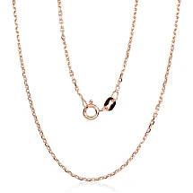 Hõbekett Anchor 1.2 mm , kantide teemanttöötlus, 45, 2.8 g, Hõbe 925 proov, punane kuld (kate)
