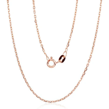 Kuldkattega,  - Hõbekett Anchor 1.2 mm , kantide teemanttöötlus, 45, 2.8 g, Hõbe 925 proov, punane kuld (kate)