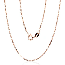Hõbekett Anchor 1.2 mm , kantide teemanttöötlus, 50, 3.3 g, Hõbe 925 proov, punane kuld (kate)