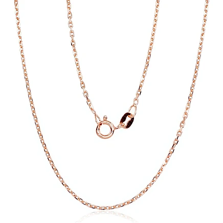 Kuldkattega,  - Hõbekett Anchor 1.2 mm , kantide teemanttöötlus, 55, 3.4 g, Hõbe 925 proov, punane kuld (kate)