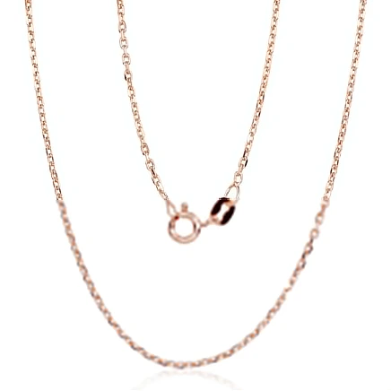 Kuldkattega,  - Hõbekett Anchor 1.2 mm , kantide teemanttöötlus, 55, 3.5 g, Hõbe 925 proov, punane kuld (kate)