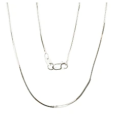 Hõbekett Snake 1 mm , kantide teemanttöötlus, 55, 5.5 g, Hõbe 925 proov
