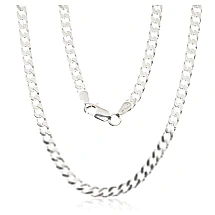 Hõbekett Curb 3.5 mm , kantide teemanttöötlus, 55, 14.5 g, Hõbe 925 proov