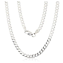Hõbekett Curb 3.5 mm , kantide teemanttöötlus, 55, 14.7 g, Hõbe 925 proov
