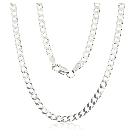 Meestele,  - Hõbekett Curb 3.5 mm , kantide teemanttöötlus, 65, 17.1 g, Hõbe 925 proov