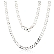 Hõbekett Curb 3.5 mm , kantide teemanttöötlus, 65, 17.2 g, Hõbe 925 proov