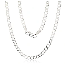 Hõbekett Curb 3.5 mm , kantide teemanttöötlus, 65, 17.2 g, Hõbe 925 proov