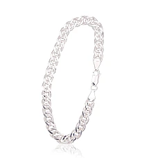 Hõbekett Crandmother 6 mm , kantide teemanttöötlus, 18, 8.5 g, Hõbe 925 proov