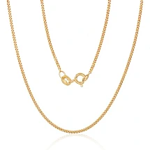 Hõbekett Curb 1.5 mm , kantide teemanttöötlus, 45, 2.4 g, Hõbe 925 proov, kollane kuld (kate)