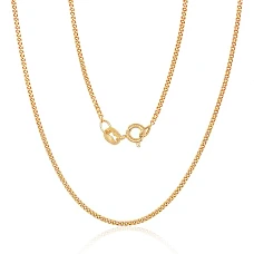 Hõbekett Curb 1.5 mm , kantide teemanttöötlus, 45, 2.4 g, Hõbe 925 proov, kollane kuld (kate)