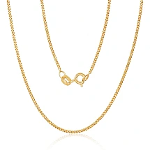 Hõbekett Curb 1.5 mm , kantide teemanttöötlus, 50, 2.6 g, Hõbe 925 proov, kollane kuld (kate)