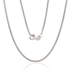 Hõbekett Curb 2 mm , kantide teemanttöötlus, 50, 4 g, Hõbe 925 proov, roodium (kate)