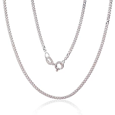 Hõbekett Curb 2 mm , kantide teemanttöötlus, 55, 4.5 g, Hõbe 925 proov