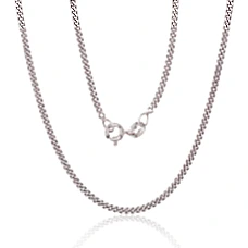 Hõbekett Curb 2 mm , kantide teemanttöötlus, 55, 5.9 g, Hõbe 925 proov, roodium (kate)
