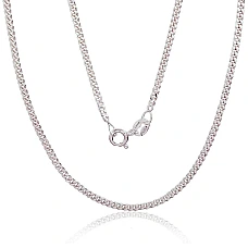Hõbekett Curb 2 mm , kantide teemanttöötlus, 45, 4.8 g, Hõbe 925 proov