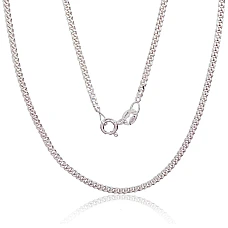 Hõbekett Curb 2 mm , kantide teemanttöötlus, 50, 5.5 g, Hõbe 925 proov