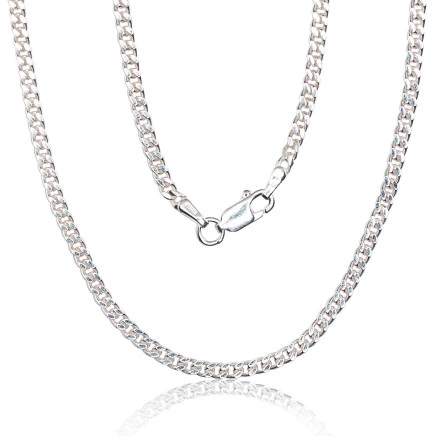 Meestele,  - Hõbekett Curb 2.2 mm , kantide teemanttöötlus, 60, 10 g, Hõbe 925 proov