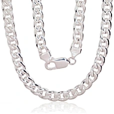 Серебряная цепочка Картье 7 мм, 50, 52.4 g, Серебро 925 проба