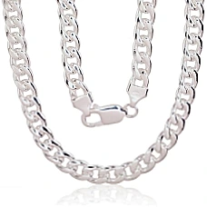 Серебряная цепочка Картье 7 мм, 50, 55.8 g, Серебро 925 проба