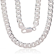 Серебряная цепочка Картье 7 мм, 55, 60.6 g, Серебро 925 проба