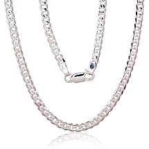Серебряная цепочка Картье 4 мм , алмазная обработка граней, 50, 11.1 g, Серебро 925 проба
