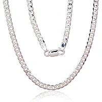 Серебряная цепочка Картье 4 мм , алмазная обработка граней, 50, 11.2 g, Серебро 925 проба