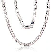 Серебряная цепочка Картье 4 мм , алмазная обработка граней, 50, 11.2 g, Серебро 925 проба