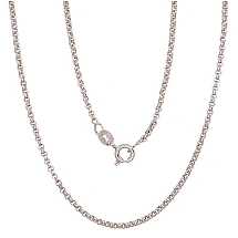 Серебряная цепочка Rollo 2 мм, 55, 5.9 g, Серебро 925 проба, родий (покрытие)