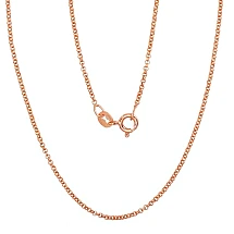 Hõbekett Rollo 1 mm, 40, 2.1 g, Hõbe 925 proov, punane kuld (kate)
