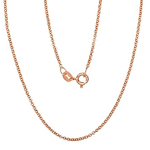 Hõbekett Rollo 1 mm, 45, 2.4 g, Hõbe 925 proov, punane kuld (kate)