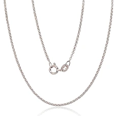 Hõbekett Rollo 1 mm, 50, 2.6 g, Hõbe 925 proov, roodium (kate)
