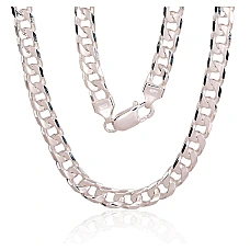 Серебряная цепочка Картье 6 мм , алмазная обработка граней, 50, 37 g, Серебро 925 проба