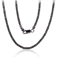Hõbekett Bizantine 2.5 mm, 55, 19.6 g, Hõbe 925 proov, roodium (kate)