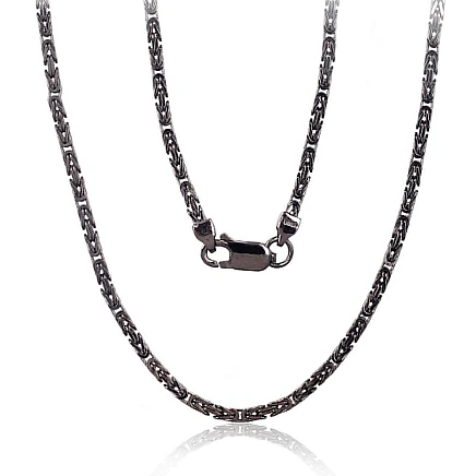 Meestele,  - Hõbekett Bizantine 2.1 mm, 50, 12 g, Hõbe 925 proov, roodium (kate)