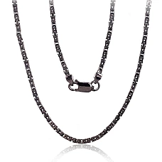 Hõbekett Bizantine 2.1 mm, 55, 13.3 g, Hõbe 925 proov, roodium (kate)
