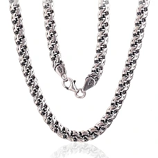 Hõbekett Bismark 5 mm, 55, 26.2 g, Hõbe 925 proov, oksüüd (kate)