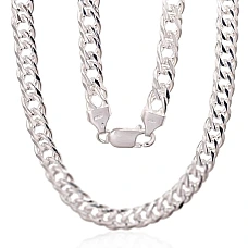 Hõbekett Double rombo 6 mm , kantide teemanttöötlus, 50, 29.9 g, Hõbe 925 proov