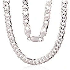 Hõbekett Double rombo 6 mm , kantide teemanttöötlus, 55, 32.7 g, Hõbe 925 proov